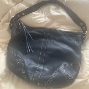Authentic Coach Hobo Black Leather w/tassel accent